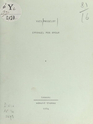 cover image of Emmanuel mon amour